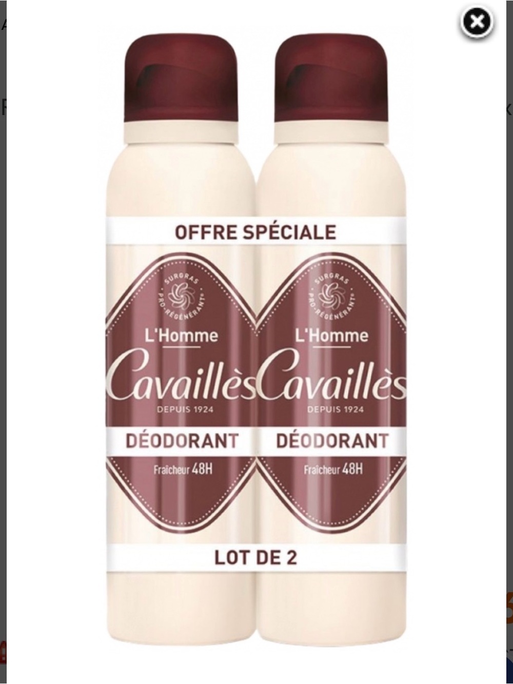 Cavaillès L'Homme Deodorant Spray Duo - 2x150ml